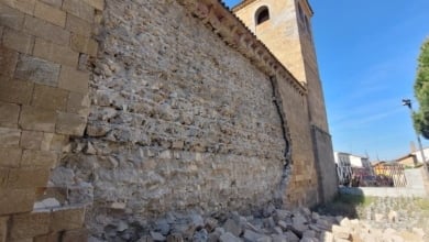 Se derrumba el paño norte de la Iglesia de San Andrés de Ávila, "joya" del románico castellano del siglo XII