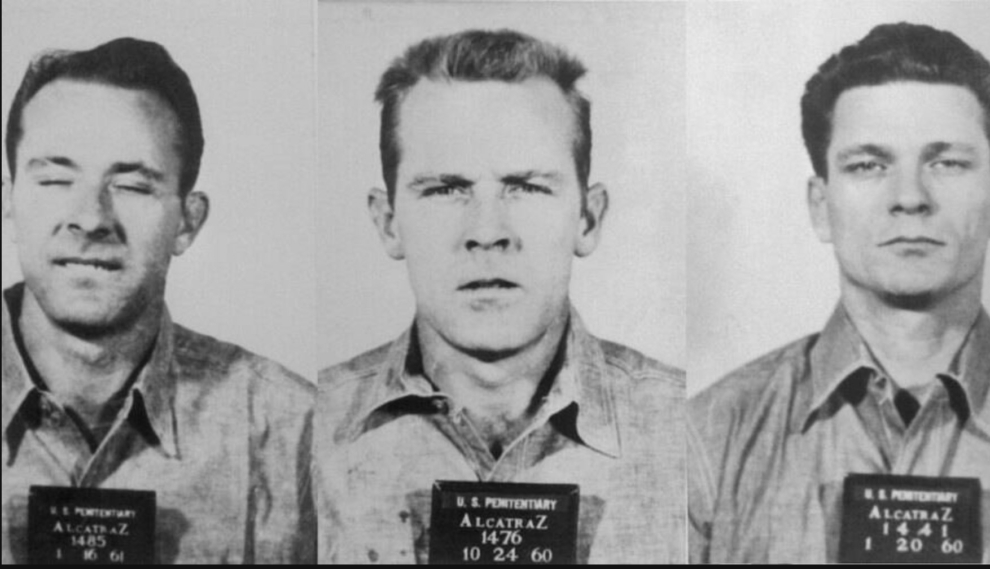 Los hermanos John y Clarence Anglin y el delincuente Frank Morris, los tres prisioneros que lograron huir de la prisión de Alcatraz