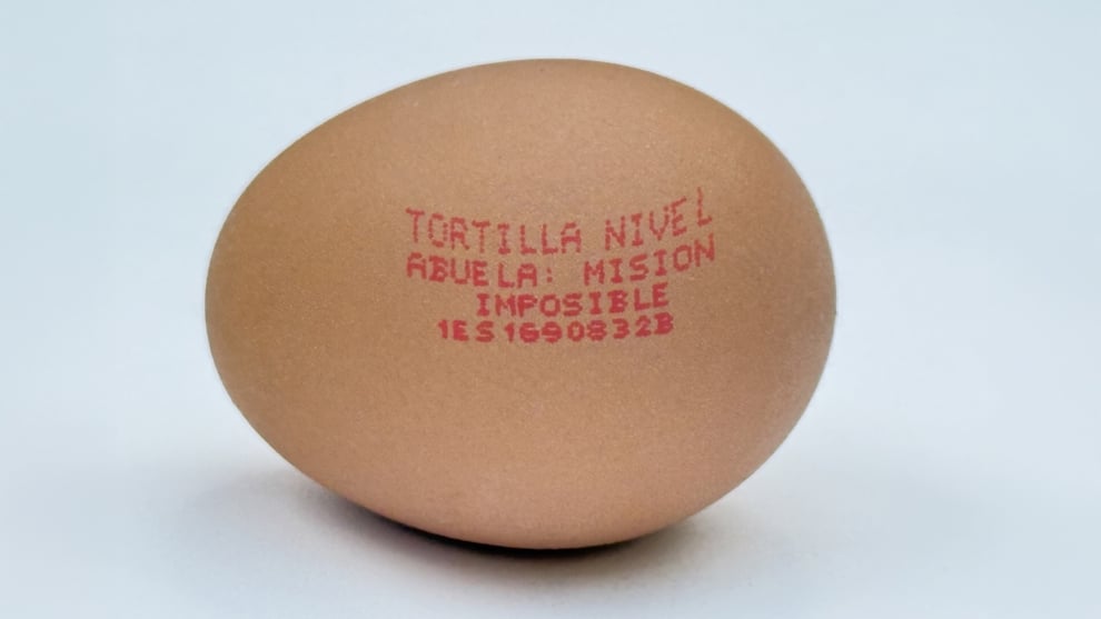 Este es uno de los huevos que llevan un 'miedo' impreso