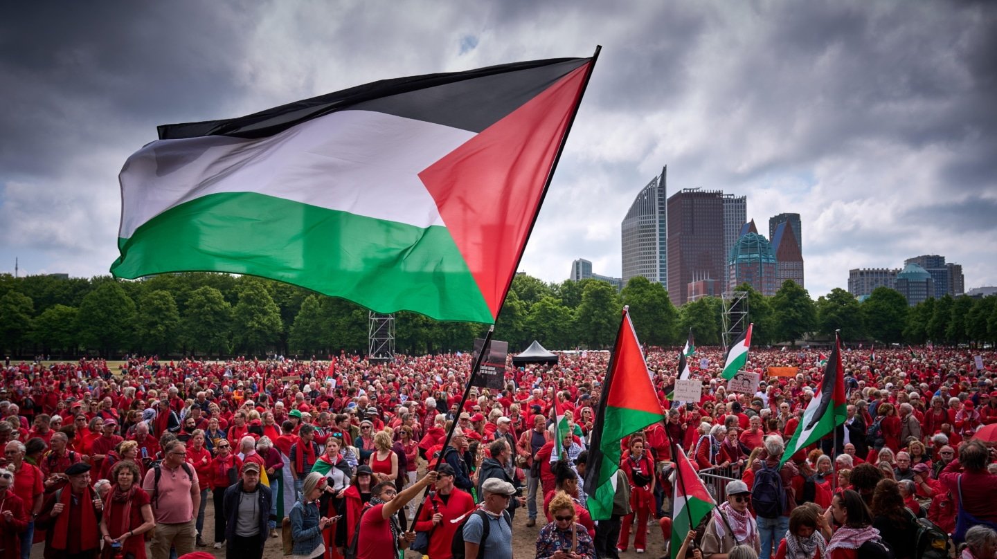 Manifestación pro palestina en La Haya