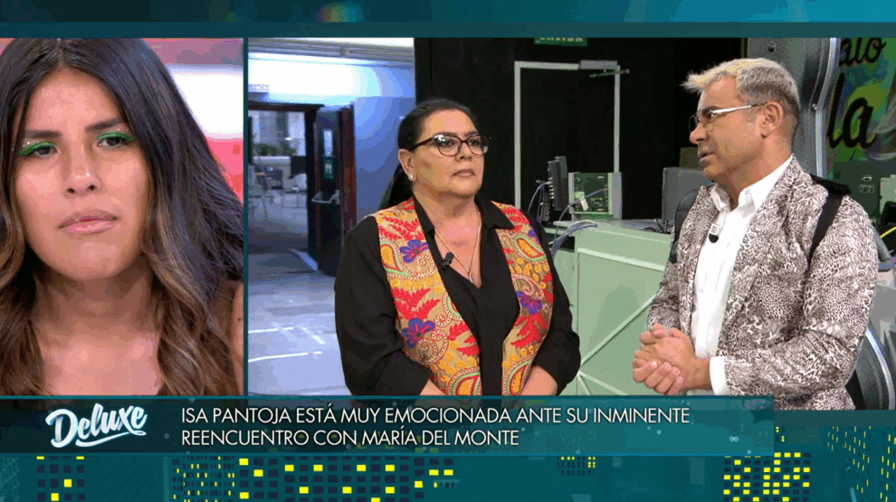 María del Monte, junto a Jorge Javier Vázquez, en el plató de 'Sálvame Deluxe'