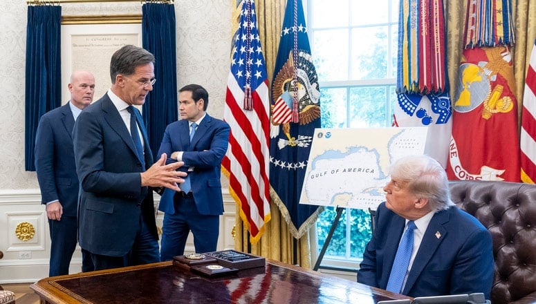 Mark Rutte y Donald Trump en el Despacho Oval.