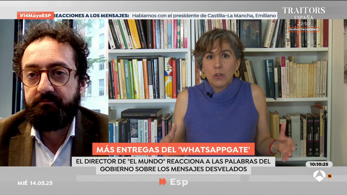 Joaquín Manso e Irene Lozano comparten pantalla en 'Espejo Público' (Antena 3)