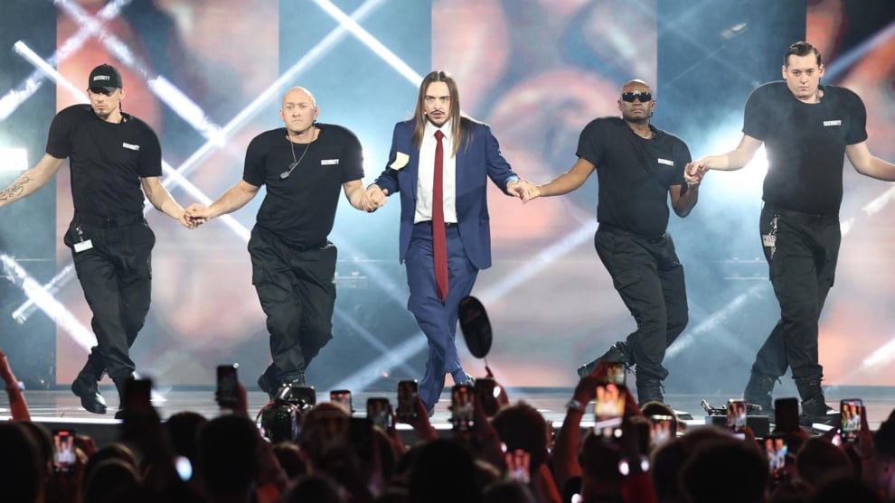 Tommy Cash, el representante de Estonia, en una actuación