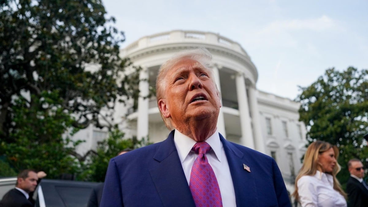 El presidente de EEUU, Donald Trump, durante un picnic en la Casa Blanca, en Washington.