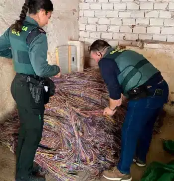 Seis detenidos y 1,5 toneladas de cable robado recuperadas en dos ciudades