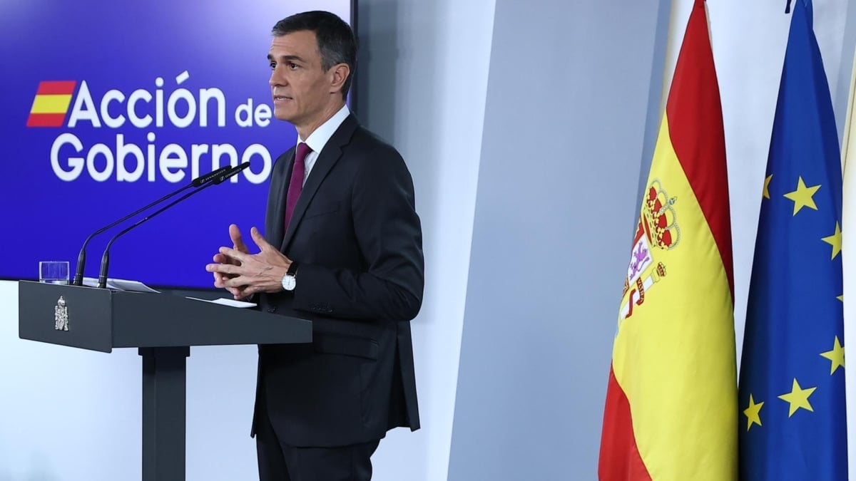 Pedro Sánchez, en su comparecencia en La Moncloa.