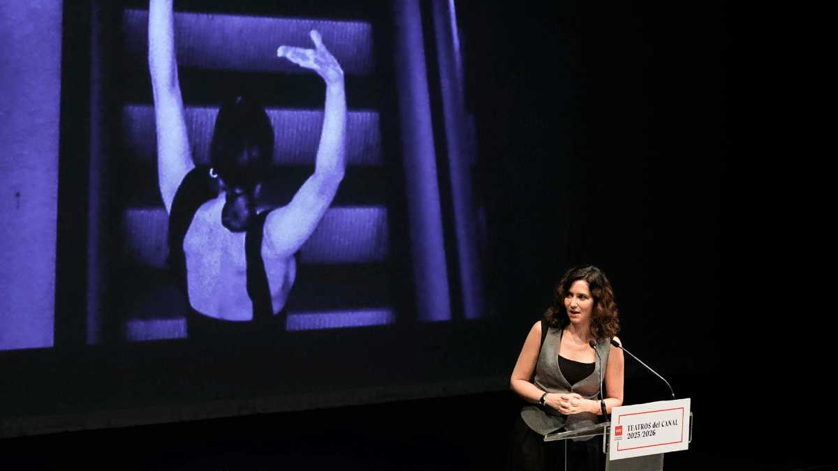 Isabel Díaz Ayuso durante la presentación de la programación 2025-2026 de los Teatros del Canal