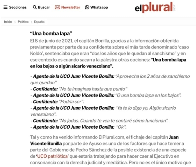 La conversación que reprodujo El Plural