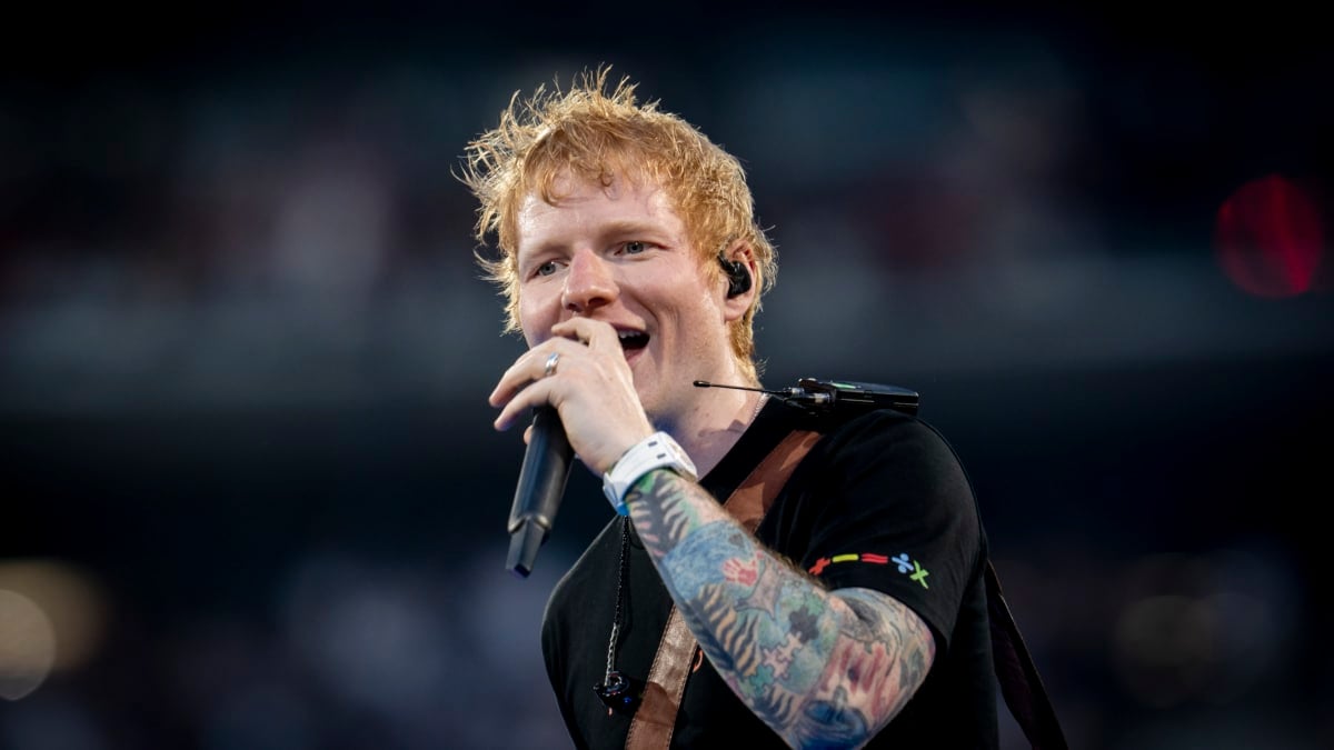 El cantante Ed Sheeran durante su concierto en el Riyadh Air Metropolitano