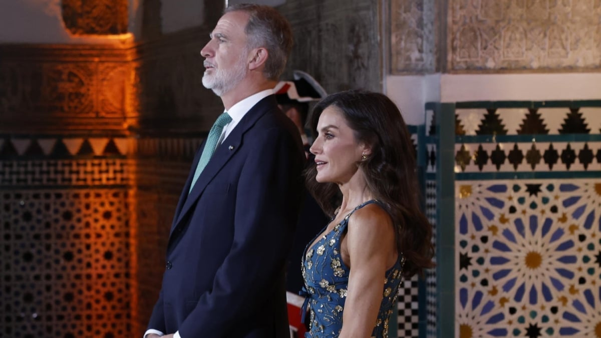 Felipe y Letizia, este domingo durante la cena de gala ofrecida a los líderes mundiales que asisten a la IV Conferencia Internacional sobre Financiación para el Desarrollo.