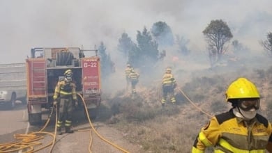 El incendio de Berge (Teruel), en proceso de extinción tras quemar 40 hectáreas
