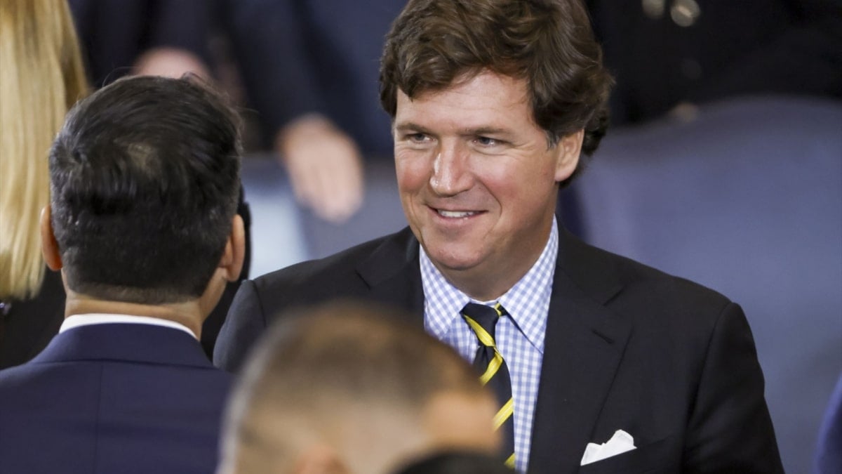 El expresentador de la Fox Tucker Carlson, en la toma de posesión de Donald Trump el pasado enero en Washington.