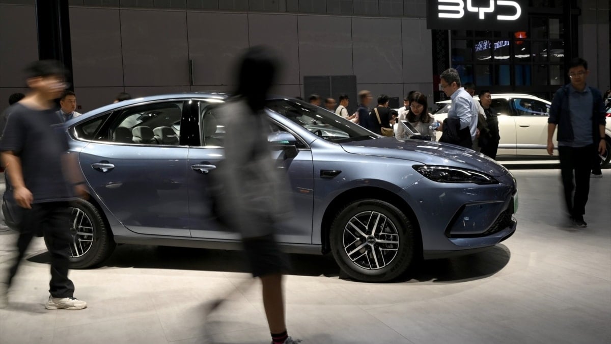 Estánd de BYD en la ferida de Shangai.
