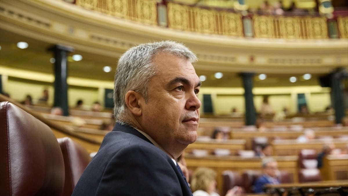 El secretario de Organización del PSOE y diputado, Santos Cerdán, en el Congreso de los Diputados