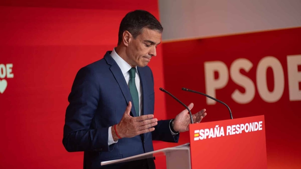 Pedro Sánchez, en la sede del PSOE.
