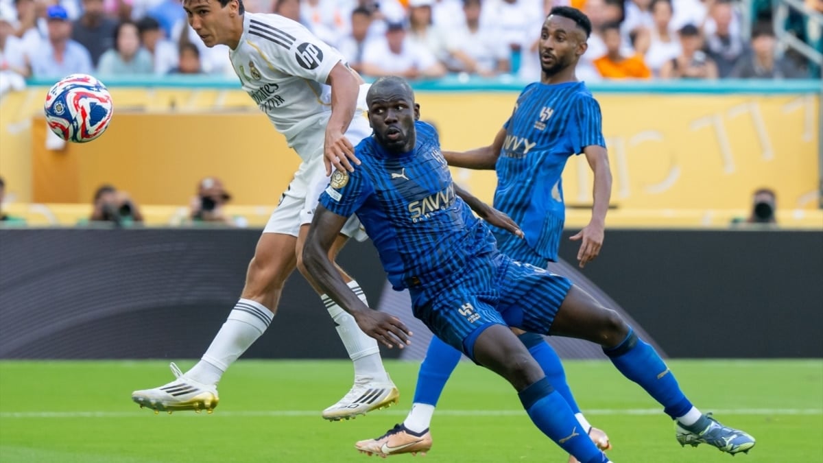 Gonzalo García, delantero del Real Madrid, durante el primer partido del Mundial de Clubes frente al Al Hilal