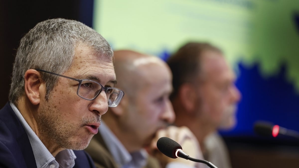 El secretario de Estado de Medio Ambiente, Hugo Morán, durante una jornada informativa sobre el plan de mejora de la resiliencia frente a inundaciones