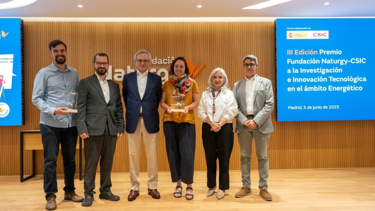Los miembros del proyecto ‘Anomalous photovoltaic effects for 2-dimensional solar cells (APE2SOL)’, ganadores del Premio a la Investigación e Innovación Tecnológica en el ámbito Energético de Naturgy y CSIC
