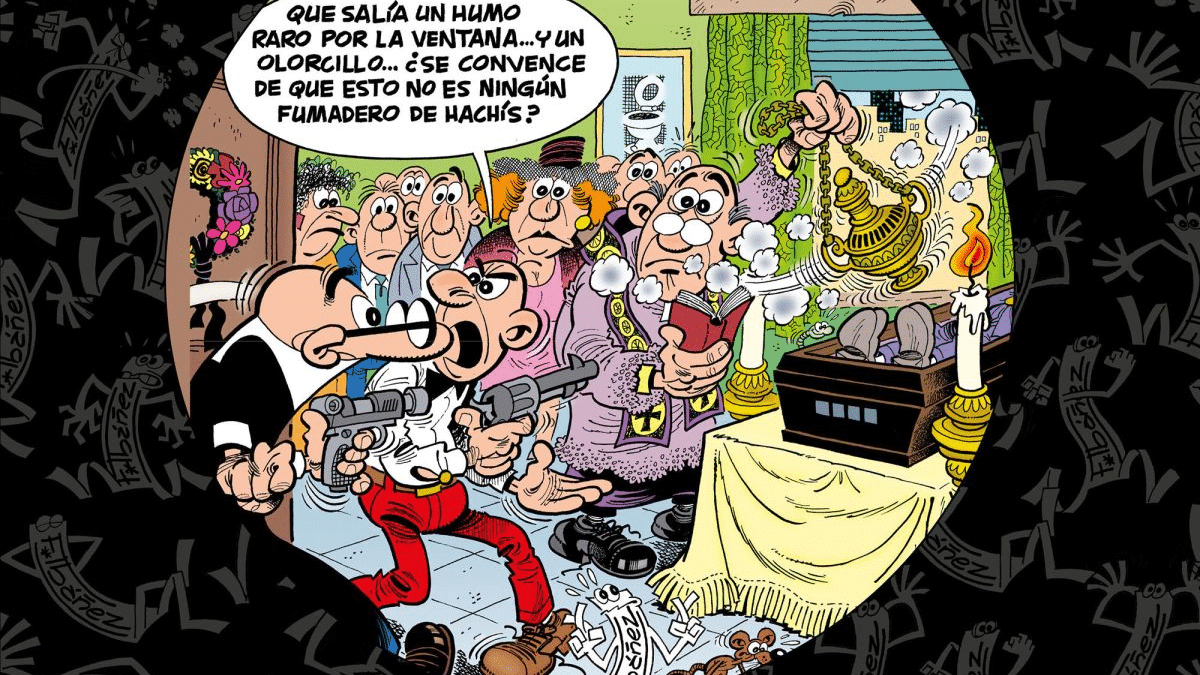 Viñeta destacada en la portada de 'Hachís... ¡Salud!', la historieta inédita de Ibáñez que verá la luz en octubre.