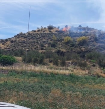 Infoca combate un incendio declarado en el entorno de Fonelas, Granada
