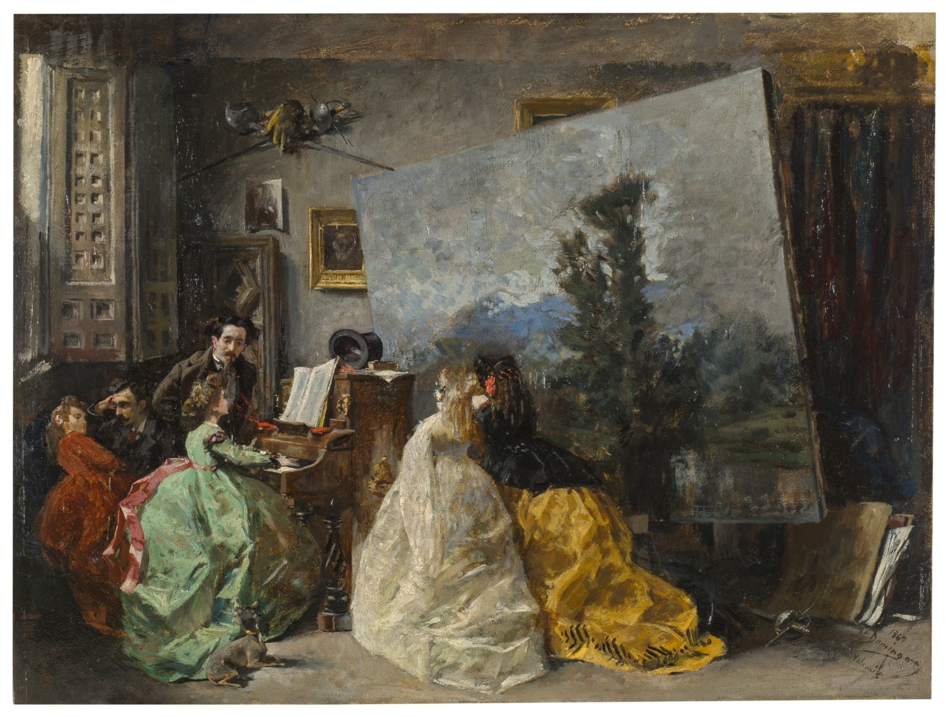 Interior del estudio de Muñoz Degrain en Valencia (1867), de Francisco Domingo Marqués.