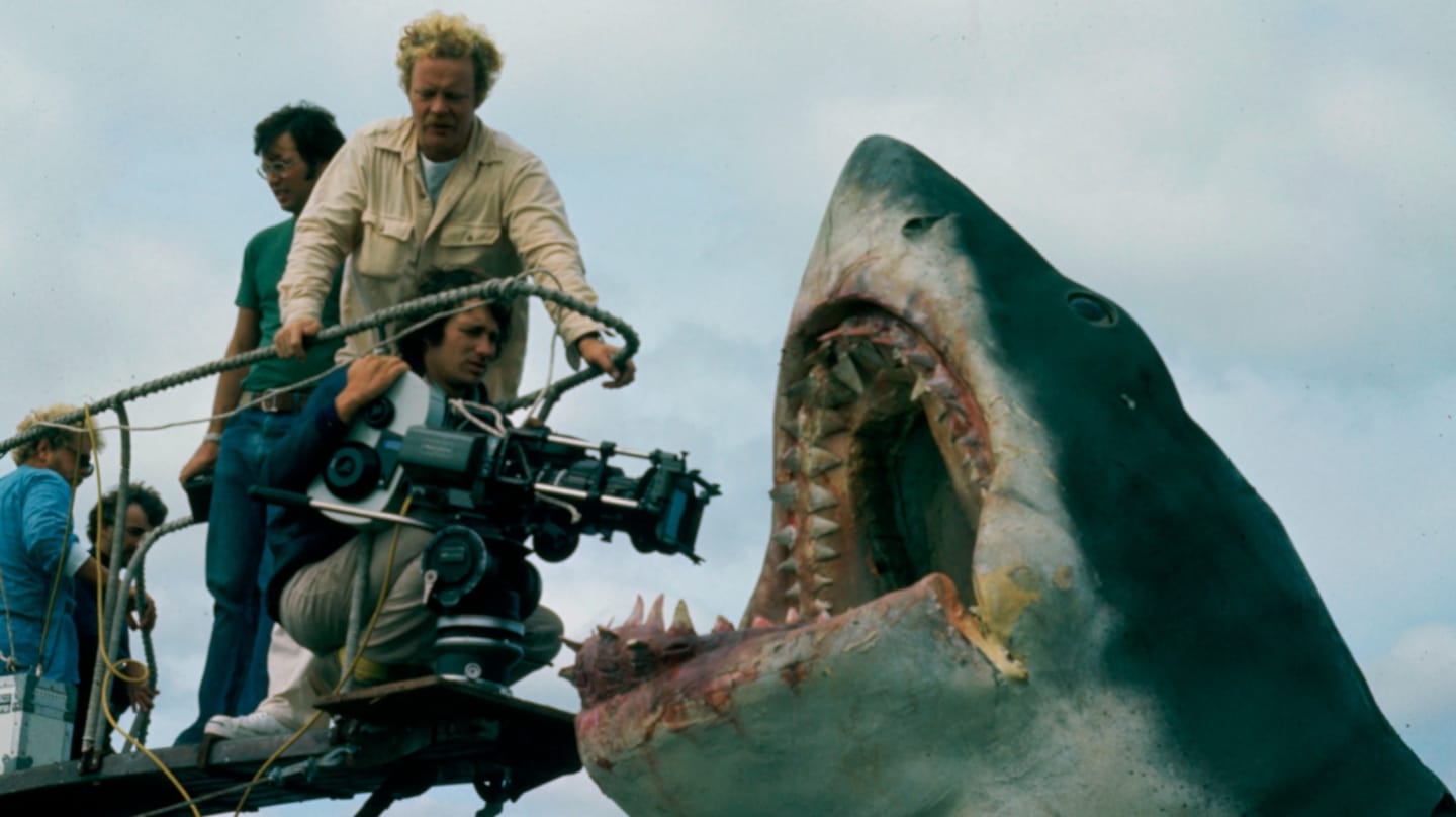 Steven Spielberg durante el rodaje de 'Tiburón'.