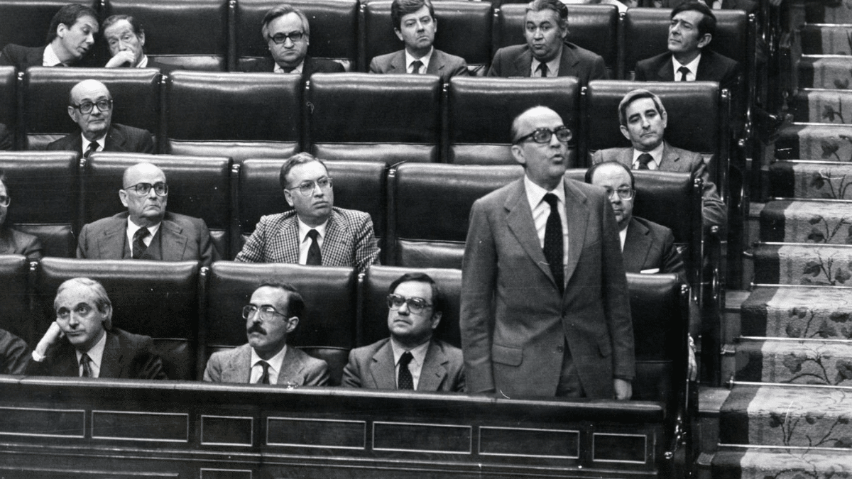 Leopoldo Calvo-Sotelo en el Congreso en un pleno de 1982.