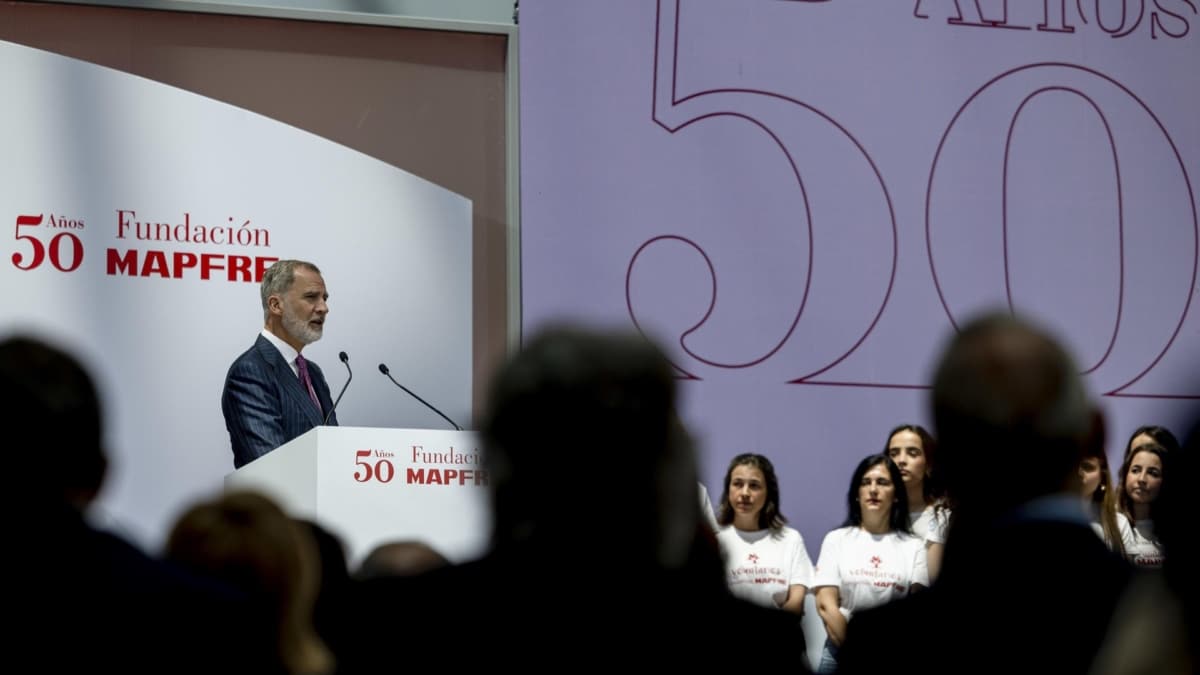 El rey Felipe VI durante el acto del 50 aniversario de la Fundación Mapfre.