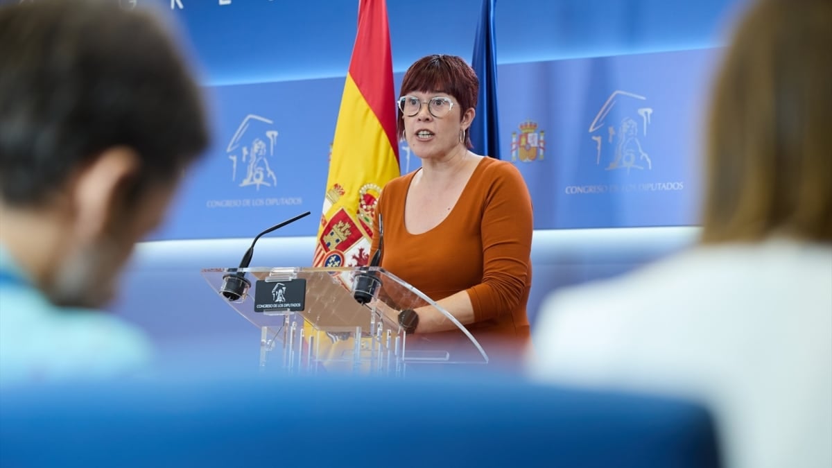 La aún diputada de Sumar y portavoz de Compromís en el Congreso, Àgueda Micó, este martes en una comparecencia de prensa
