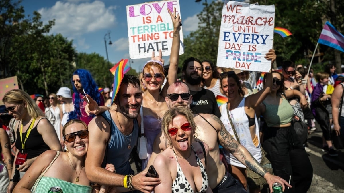 Manifestación del Orgullo en Budapest en 2023.