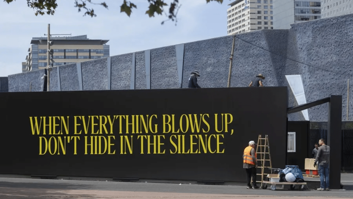 Instalación 'Unsilenced Gaza' en el Primavera Sound.
