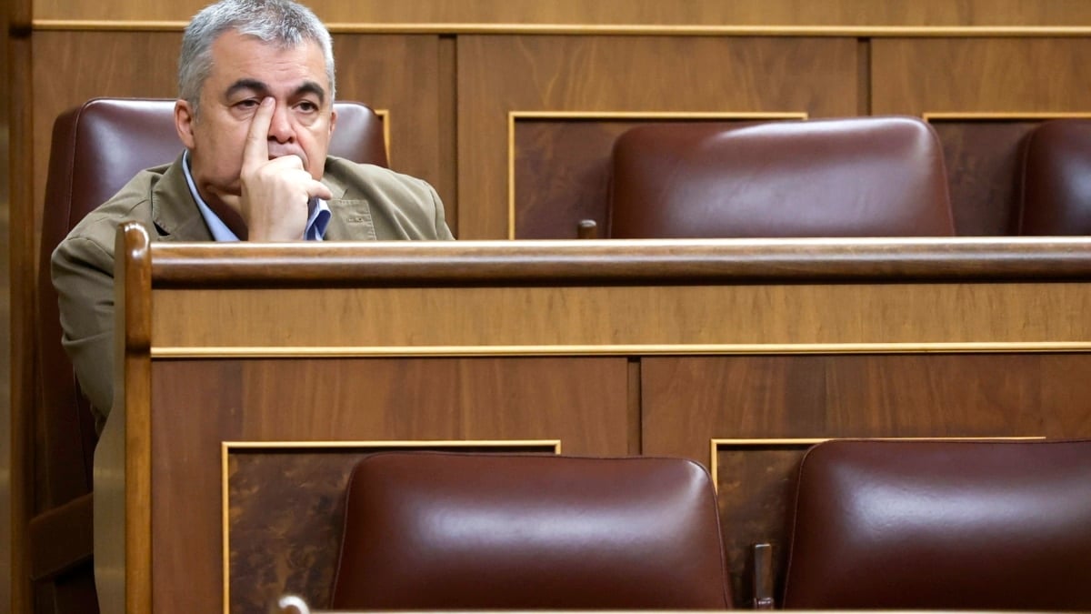 El diputado socialista Santos Cerdán, durante la sesión de control al Ejecutivo este miércoles en el Congreso.