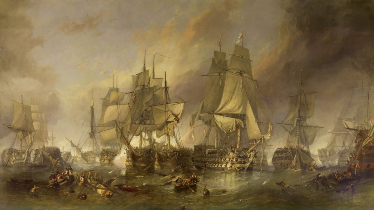 'La batalla de Trafalgar', 1836. Clarkson Frederick Stanfield