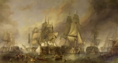 La bandera que sobrevivió a Trafalgar sale a subasta con metralla aún incrustada