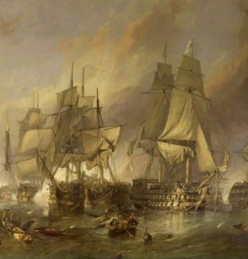 La bandera que sobrevivió a Trafalgar sale a subasta con metralla aún [...]