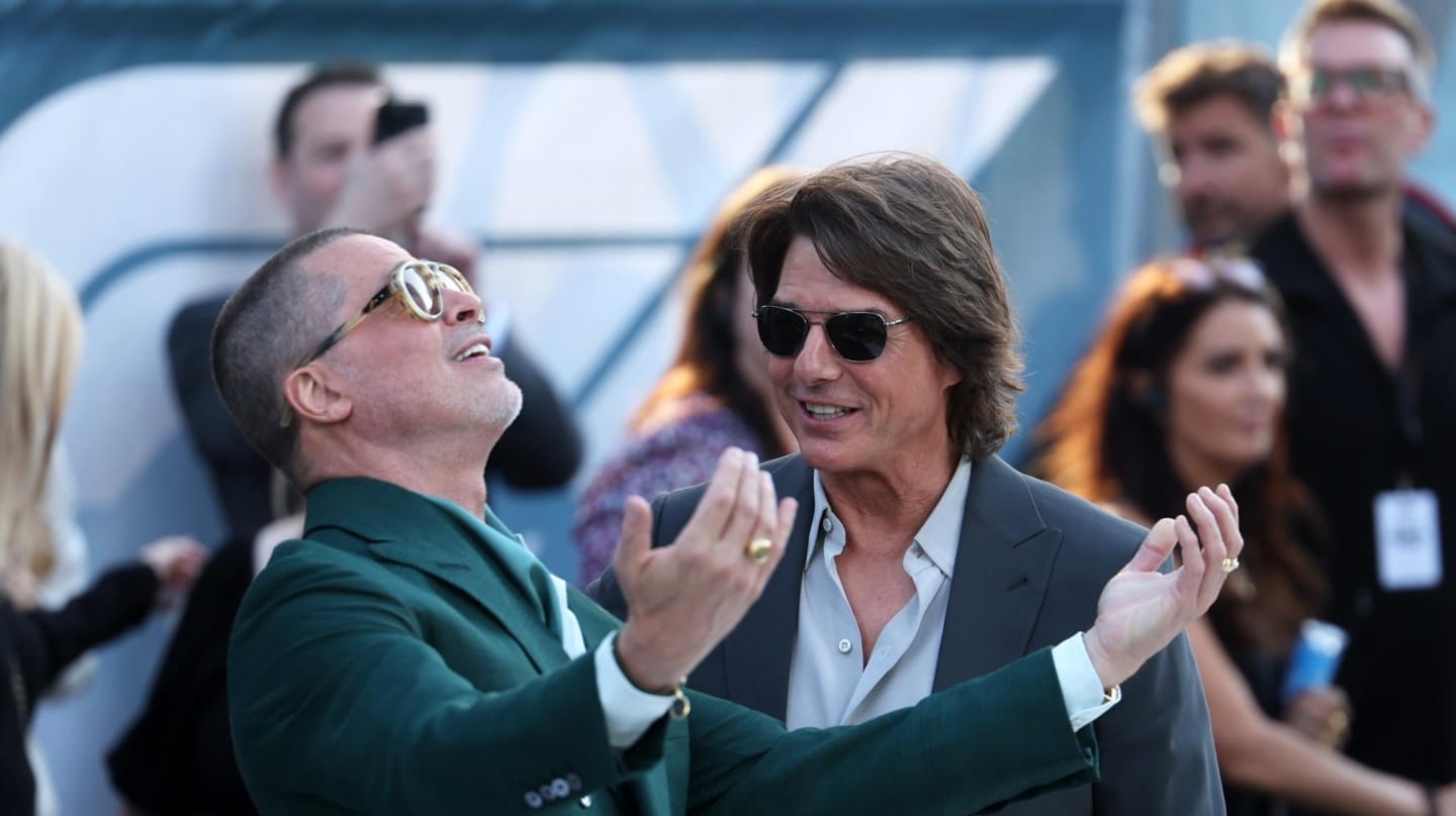 Brad Pitt y Tom Cruise, durante el estreno europeo de 'F1: La película'