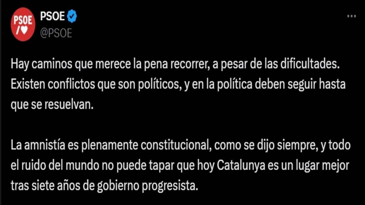 Tuit del PSOE