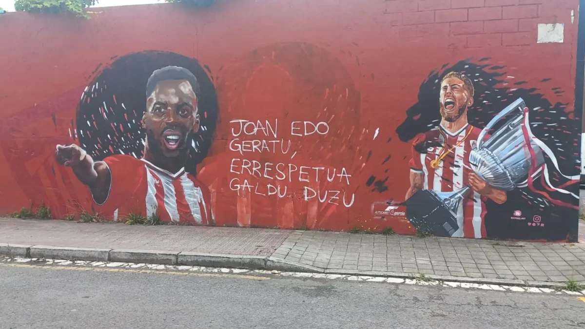 El mural de Nico Williams en Barakaldo vuelve a sufrir actos vandálicos