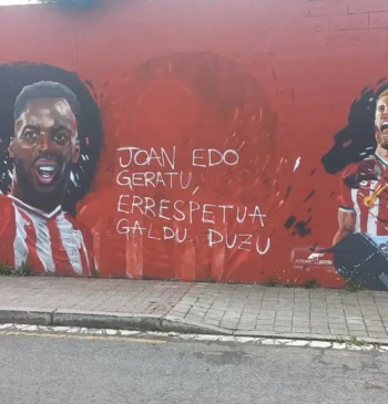 El mural de Nico Williams en Barakaldo vuelve a sufrir actos vandálicos