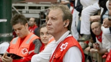 José Aldaba, de Cruz Roja Navarra que murió en enero, el más recordado en el primer encierro de San Fermín