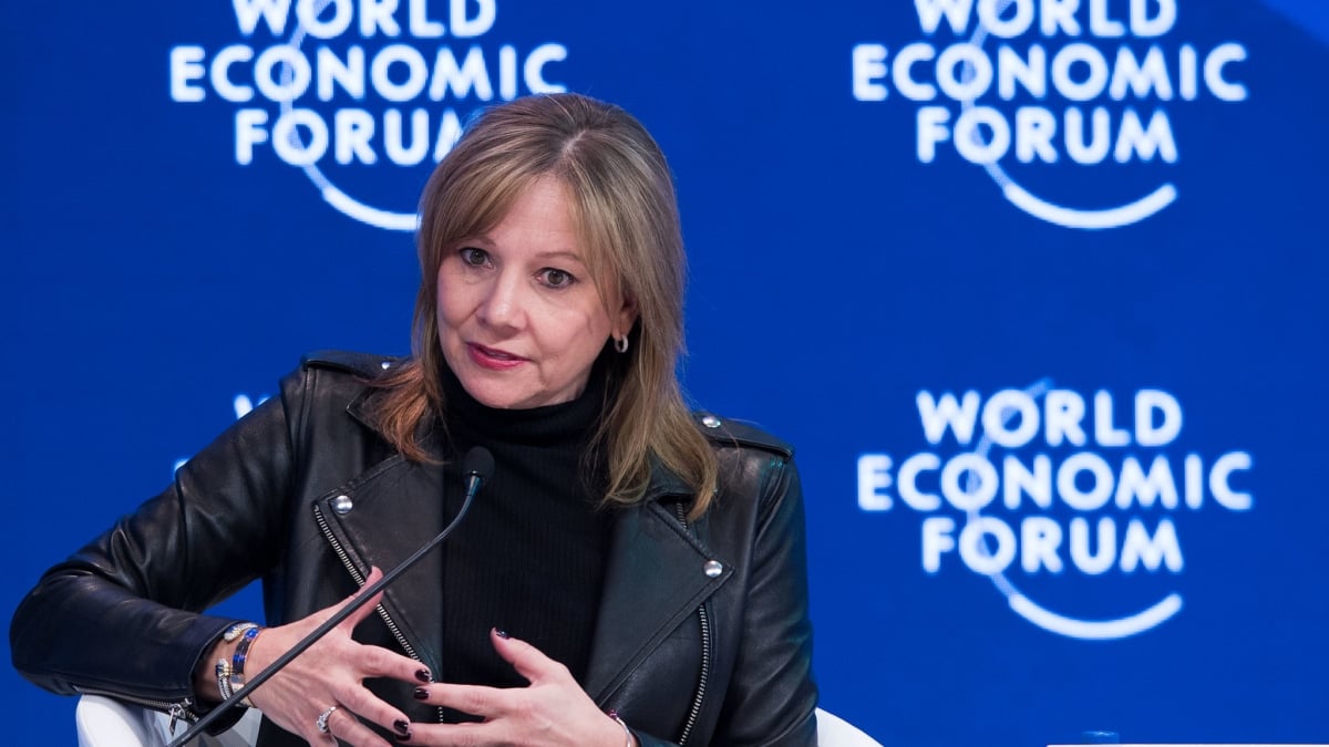La CEO de General Motors, Mary Barra, en un evento del foro económico de Davos. World Economic Forum