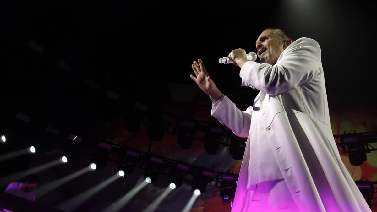 Miguel Bosé, en su concierto en Madrid.