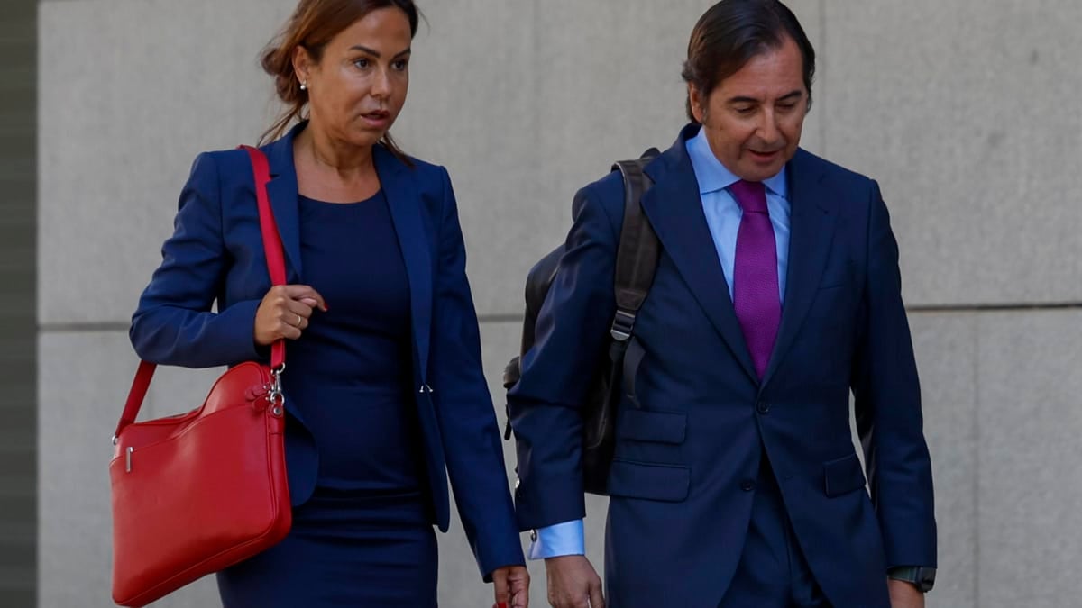 La expresidenta de Adif Isabel Pardo de Vera y el exdirector de Carreteras Javier Herrero a su llegada a la Audiencia Nacional