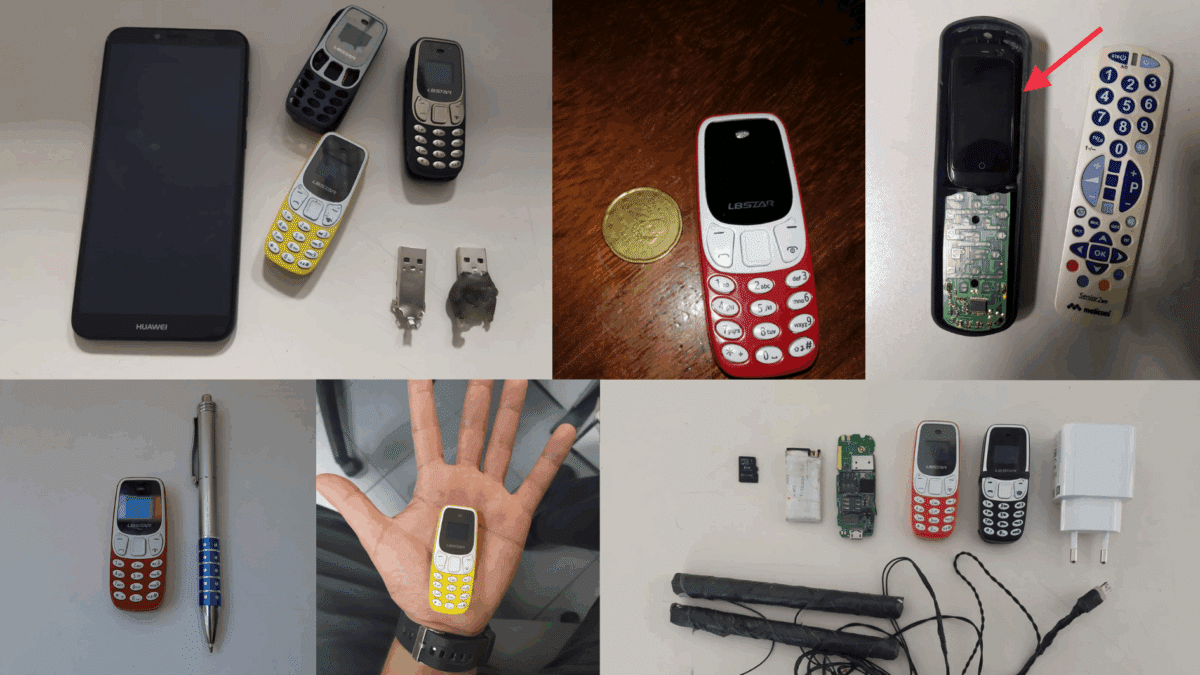 Teléfonos móviles incautados en prisión