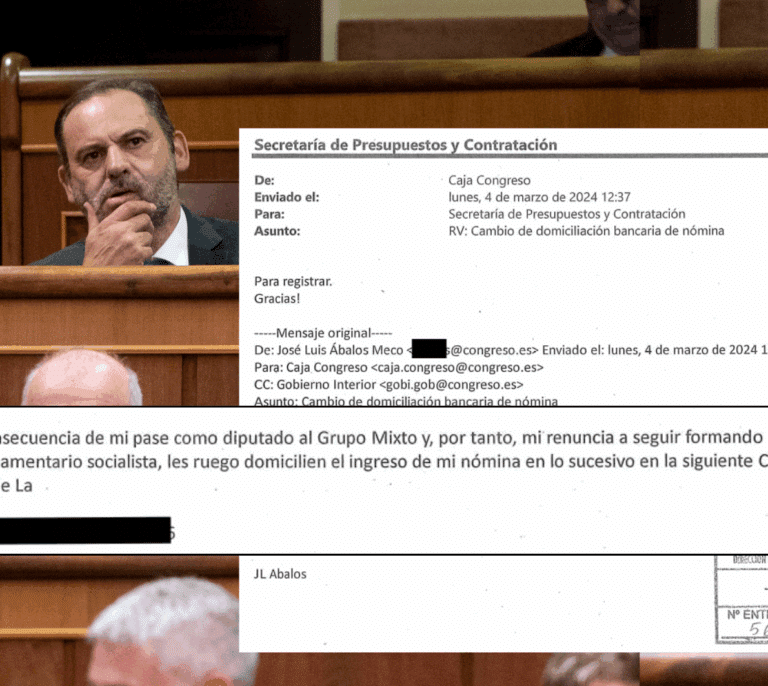 Ábalos pidió al Congreso que le ingresara el sueldo íntegro en su cuenta tras pasarse al Grupo Mixto