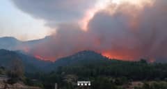 La Generalitat de Cataluña afirma que hay más de 2.300 hectáreas quemadas por el incendio en Paüls 