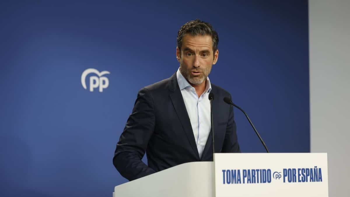 El portavoz nacional del PP, Borja Sémper, durante la rueda de prensa posterior a la reunión del Comité de Dirección del partido este lunes en Madrid