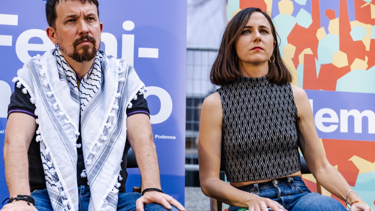 El exlíder de Podemos, Pablo Iglesias y la secretaria general de Podemos, Ione Belarra.