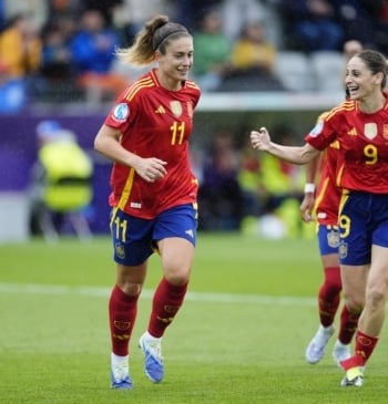 España arrolla 6-2 a Bélgica en la Eurocopa femenina